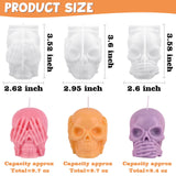 HUAKENER 3 Pack Skull Candle Molds, 3D Skull Resin Molds, Hear-no, Speak-no, See-no Skull Silicone Molds for Candle, Epoxy Resin, Soap, Halloween Cake Decor HUAKENER