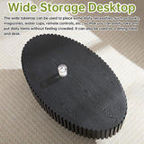 Black Oval Coffee Table Handcraft Fluted Coffee Table Mid Century Modern Drum Coffee Tables Irregular Pedestal Center Table for Farmhouse Living Room (Black) WUPDPQS