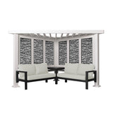 Backyard Discovery Ridgedale Modern Steel Cabana Pergola with Conversation Seating in Pumice Backyard Discovery