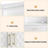 kepptory 66" Pantry Cabinet with Adjustable Shelves and Drawer, Freestanding Microwave Stand Bakers Rack with Wine Glass Holder, Kitchen Pantry Storage Cabinet for Home Office Use (White) kepptory