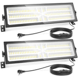 AGranTOP 2 Pack Linkable LED Shop Light - 100W 15000LM Aluminum Plug in Garage Light w/ 9.84ft Power Cord and On/Off Switch, 6500K Shop Lights for Garage, Workshop, Warehouse AGranTOP