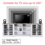 Bobve Farmhouse TV Stand for TVs up to 100", Modern Entertainment Center with 2 Cabinets and 3-Tier Open Shelves, Rustic TV Console for Living Room, Bedroom, White Bobve