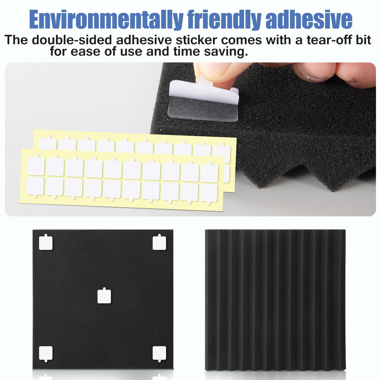 100 Pack Acoustic Foam Panels Premium Sound Proof Foam Panels Black Soundproof Wall Panels High Density Acoustic Panels Sound Absorbing for Studio Office Home, 12 x 12x 1Inch shipxinfuren