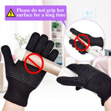 Sopito Heat Resistant Gloves with Silicone Bumps, Professional Heat Gloves for Hair Styling Curling Iron Wand Flat Iron, Black Sopito