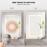 Mepplzian Lighted Medicine Cabinet Mirror for Bathroom,Led Medicine Cabinet with Defogger, Wall Mounted,LED Bathroom Mirror with Storage,20X28 Inch Mepplzian