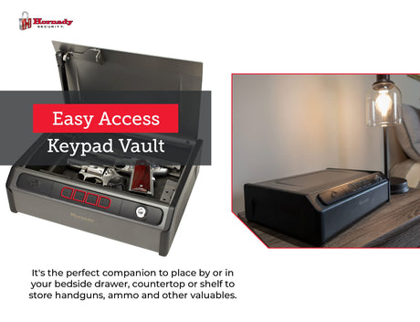Hornady Rapid Safe Keypad Vault with RFID Touch Free Entry, 97436 - Tamper Proof Gun Safe Perfect for Storing Handguns, Gun Accessories, & Valuables - Three Entry Methods with 2 Included RFID Tags Hornady
