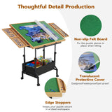 upvercy Large Puzzle Table with 2 Drawers for 300-1500 Piece Puzzles - Rolling Puzzle Table with Adjustable Height & Angle, Puzzle Board with Felt, Cover, Storage Drawer for Adults upvercy