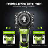 Robustrue Cordless Impact Wrench, 406Ft-lbs (550N.m) Brushless 1/2 inch Impact Wrench, 2800RPM High Torque Impact Gun, 2x 4.0Ah Battery, Charger, 4 Sockets, Electric Impact Wrench for Car Home Robustrue