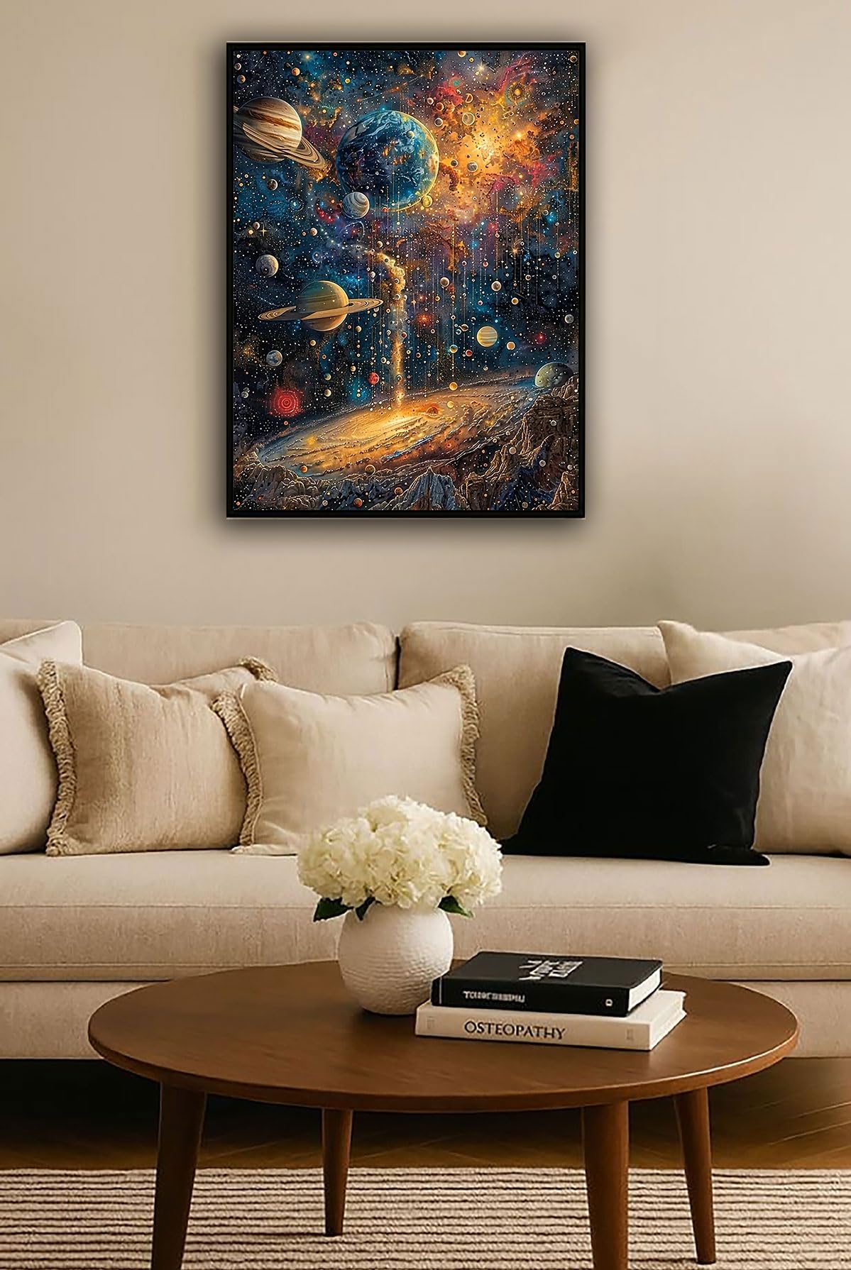 5D Space Scenery Diamond Art Kits for Adults,Full Round Drill Diamond Painting Kits for Beginner Space Landscape,DIY Gem Art and Crafts Paint by Diamonds Planets Scenery,Home Wall Decor 12X16Inch SJDIYSTORE