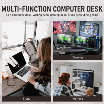 39 inch Computer Desk Home Office Desk Writing Study Table Modern Simple Style PC Desk with Metal Frame Gaming Desk Workstation for Small Space，Nature