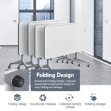 Conference Room Table Folding Conference Table, Modern Mobile Training Table with Wheels, White Foldable Seminar Meeting Tables for Office Meeting Conference Room (2pack 55.1in) Lrxmastery