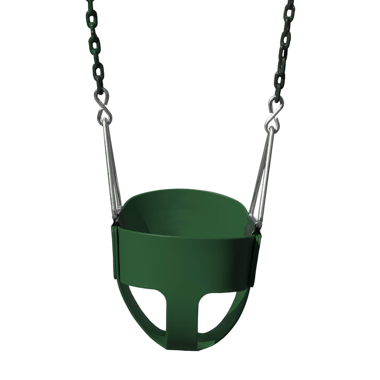 Gorilla Playsets 04-0008-G/G Full Bucket Toddler Swing, Bucket, Green 60" Plastic Coated Chains, 50 Lb Capacity Gorilla Playsets