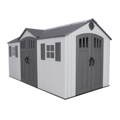 Lifetime Dual Entry Outdoor Storage Shed, 15 x 8 Foot