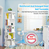 Rotating 5-Tier Bookshelf Tower for Small Spaces - 360° Display Bookcase Ideal for Kids and Adults LIGEAROW