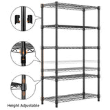 MZG 1250 lbs Storage Shelving Utility Shelving Unit 5-Tier Utility Shelving Unit Steel Organizer Wire Rack for Home,Kitchen,Office (13.7" D x 23.6" W x 62.4" H) M MZG