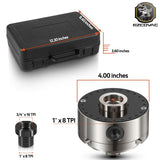 4-Inch Self-Centering Wood Lathe Chuck for Nova, 1" x 8 TPI Thread with 3/4" x 16 TPI Adapter, 4-Jaw Wood Turning Chuck Set Bzcovac