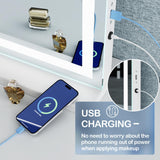 Gvnkvn Makeup Vanity Mirror with USB Charging Port 28" x 22" Large LED Makeup Mirror, Desk Mirorr with Lights, Light up Mirror with 10X Magnification and, Dimmable 3 Modes, Touch Control White Gvnkvn