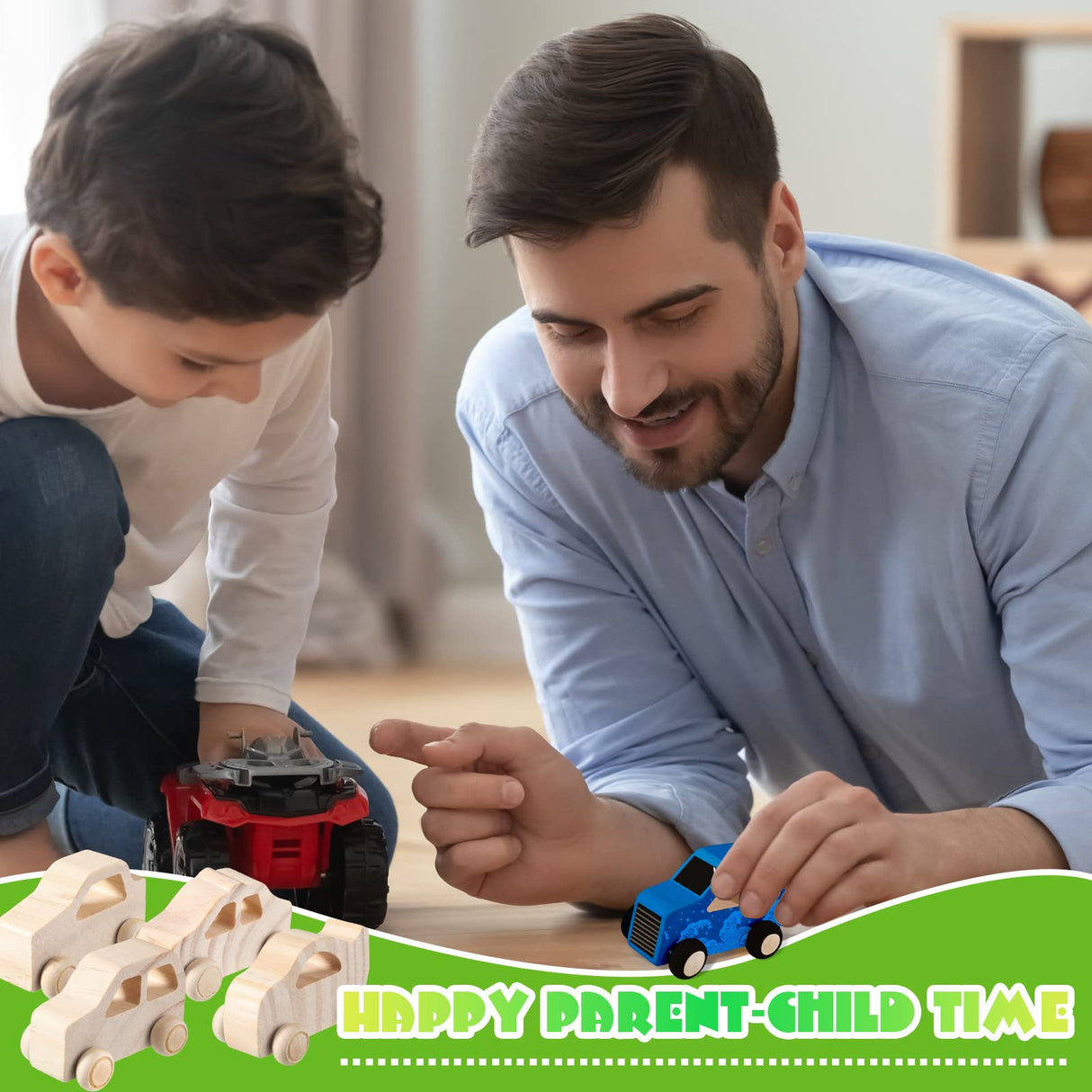 Chivao 12 Pcs Wood DIY Car Toys, Unfinished Wooden Cars, Paintable Wood Toys, Wooden Crafts for Students Home Activities Craft Projects Easy Woodworking(Vivid Style) Chivao