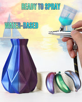 Roizefar Airbrush Paint, 36 Colors with 4.05 Fl Oz Thinner & 4.05 Fl Oz Cleaner, Water-Based Air Brush Paints Acrylic Ready to Spray, Includes Iridescent, Metallic, Neon, Classic Colors, 20ml/Bottle Roizefar