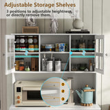 Kitchen Pantry Cabinet with Double Tilt Out Trash Cabinet, 68" Tall Kitchen Storage Cabinet with 2 Drawers & Hutch, 20 Gallon Hidden Trash Can Cabinet, Kitchen Cupboard with Microwave Coffee Stand Gyfimoie