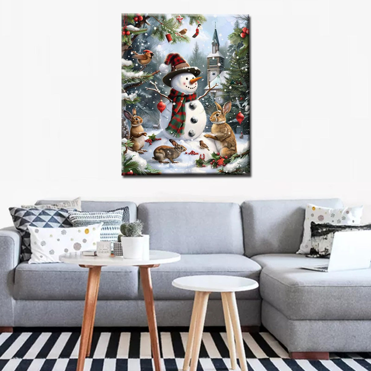 Christmas is Coming Paint by Numbers Kit for Adults Beginners Student Boys and Girls,Snowman Animal DIY Acrylic Painting on Canvas Perfect for Lovely Ideal Gift Home Wall Decor 16x20 Inch (No Frame) Tucocoo