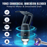 VONCI 500W Commercial Immersion Blender, 16" SUS 304 Removable Shaft, Heavy Duty Power Hand Mixer with Variable Speed 6000-20000RPM, Professional Electric Stick Blender for Restaurant Kitchen Use. VONCI