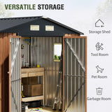 Florise 8x6 Ft Storage Shed, Large Outdoor Shed with Window, Lockable Doors, Outside Steel Shed for Garden, Backyard, Lawn, Patio Utility, Tool Storage Florise