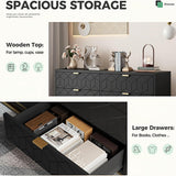 Dresser for Bedroom, 53.5" Large Dresser Organizer, 6 Drawer with Golden Metal Handle and Legs, Modern Chest of Drawers, Black Dressers with Drawers for Closet, Hallway, Living Room, Entryway GAOMON