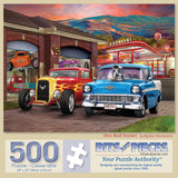 Bits and Pieces - 500 Piece Jigsaw Puzzle for Adults - 18" x 24" - Hot Rod Sunset - 500 pc Colorful Classic Cars Jigsaw by Bigelow Illustrations Bits and Pieces