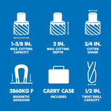 Evolution Power Tools EVOMAG42 1 5/8" Diameter x 2" Depth Magnetic Drilling System Evolution