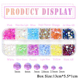 NAISKA 800Pcs Nail Art Rhinestones Set Colorful Flatback Rhinestones Glass Diamantes Gems for Nails Design Sparkly Diamond Beads Gems for DIY Crafts Clothes Tumblers Face Makeup Manicure NAISKA