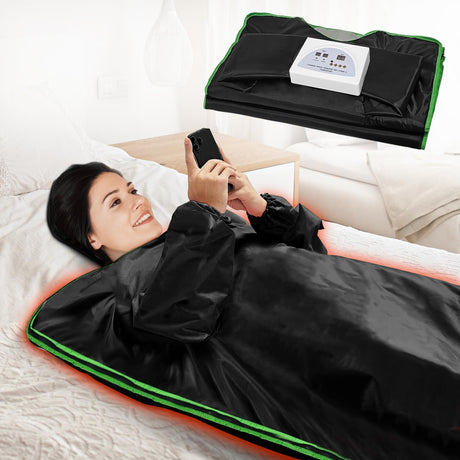 Poolergetic Infrared Sauna Blanket Portable Home Sauna Blanket, Home Relaxation, Sauna Blanket with Sleeve, Remote Controlable Poolergetic