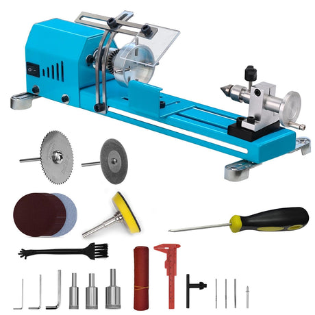 Mini Lathe Machine Torno Para Madera Multi-Purpose Lathe With Professional Tools Cutting Grinding Polishing Desktop Metal Lathes D1M1DCB FesmTek