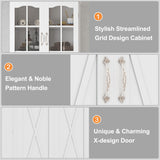 kepptory 64" Kitchen Pantry Cabinet, Pantry Storage Cabinet with Adjustable Shelves, Kitchen Buffet Cupboards Storage Cabinet for Home Office Use (White, 16" D x 24" W x 64" H) kepptory