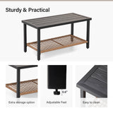 LAUSAINT HOME 6-Piece Patio Conversation Set, Luxury Oversize Patio Furniture Set with Soft Cushions and Storage Metal Coffee Table, Outdoor Furniture Sets for Backyard, Porch (with 2 Wicker Baskets) LAUSAINT HOME