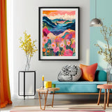 Flower Diamond Art Kits for Adults- Mountain Flower Diamond Art Kits for Beginners-Landscape Abstract DIY 5D Diamond Painting Kit ，Cute Painting Pictures 5D Craft Wall Decor for Home【11.8x15.7inch】 RYMILIE