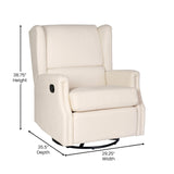 Flash Furniture Omma Swivel Glider Rocking Recliner, Manual Wingback Recliner with 360 Degree Swivel, for Living Room, Bedroom, or Nursery, Upholstered, Cream Flash Furniture