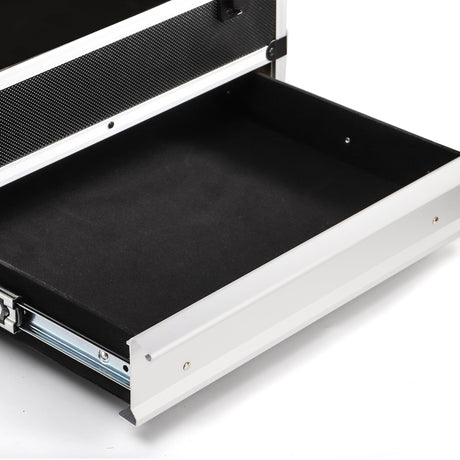 WRINGKIT Tool Box, Portable Tool Storage Box with Metal Lock, Aluminum Alloy Hard Craftsman Tool Organizer Case with Drawer for Office, Warehouse, Gym, School WRINGKIT
