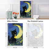 Fountor Cat Framed Paint by Numbers Kit for Adults Beginner & Kids Ages 8-12, Black Cat Paint by Number with Frame, Acrylic Moon Painting by Numbers Kit on Canvas 8x12 inch Fountor