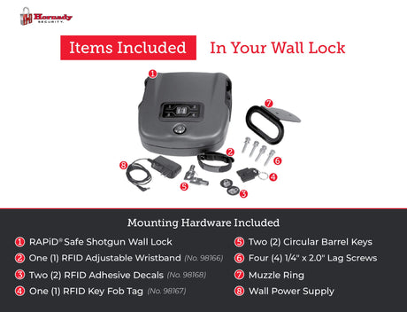 Hornady Rapid Safe Wall Mount for Long Guns – RFID Entry Quick Access Safe For Shotguns and Rifles Hornady