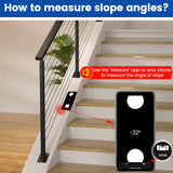 Muzata Black Slope Cable Railing Post 36 Inch for 25-40 Degrees Slope 36"x1"x2" T304 Stainless Steel Cable Railing System Kit Indoor Outdoor with User Guide and 5 Degree Spacer PR11 BA4S Muzata