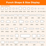 YKSPLUSK 56 Pieces Leather Hole Punch Set, Leather Cutting Dies Kit with Storage Case & Mat, Multiple Shapes Hole Punch Tool for Belts, Hollow Punch Cutter Tool for Handmade DIY Crafts YKSPLUSK