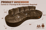 HABUTWAY 104'' Modular Sectional Sofa with Memory Foam Filled, Modern Curved Sofa Deep Seat Cloud Couch with 4 Pillows, No Assembly Required, Oversized Couches for Living Room Apartment Office, Brown HABUTWAY