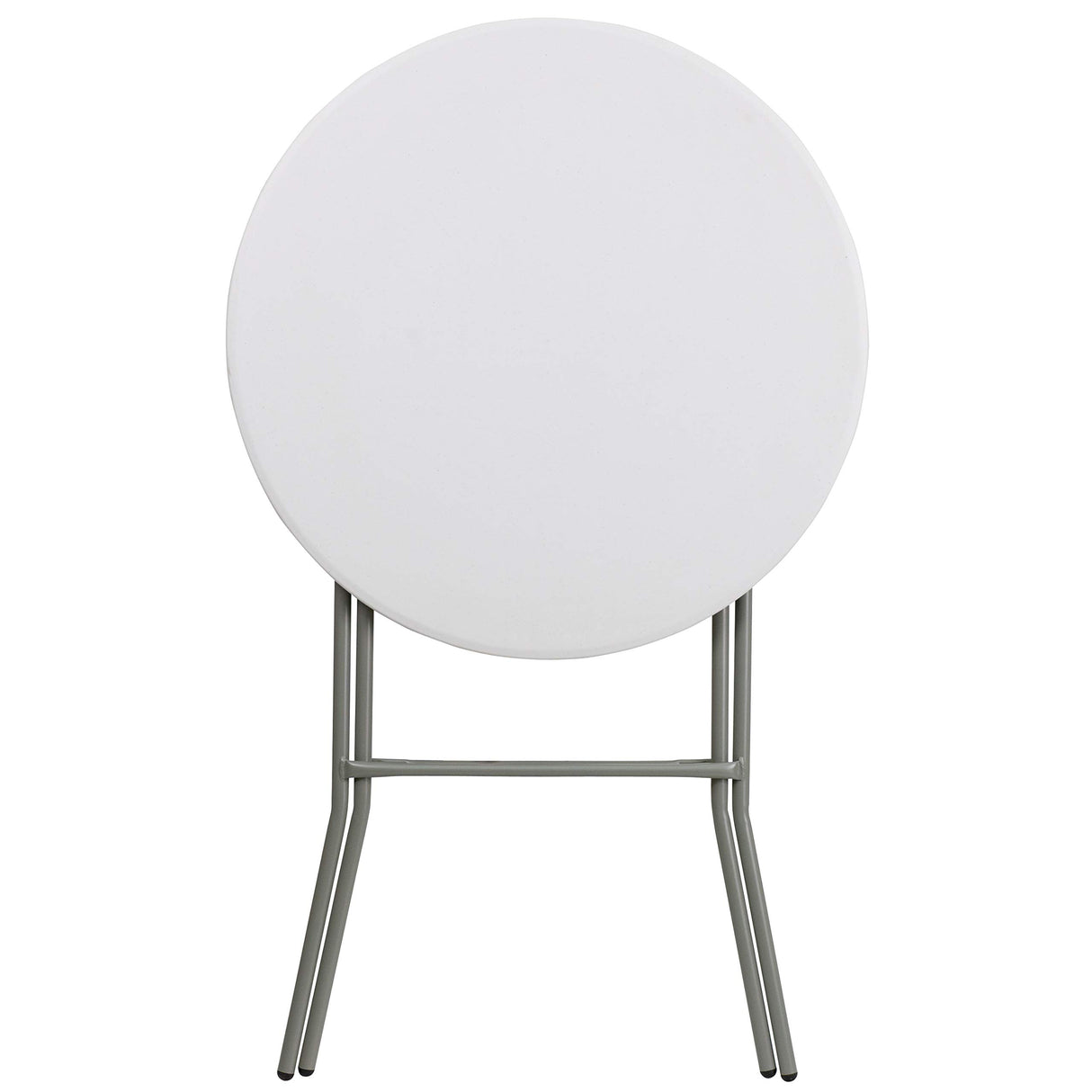 EMMA + OLIVER 2.6-Foot Round Granite White Plastic Bar Height Folding Event Table EMMA + OLIVER