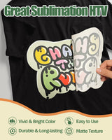 Lzerking Sublimation Htv for Dark Fabric 6 Pack 12" x 10" Matte Sublimation Vinyl for Cotton Shirts, Bags, Gifts, Easy Subli Heat Transfer Vinyl Compatible with Cricut, Siser Romeo Cutting Machines Lzerking