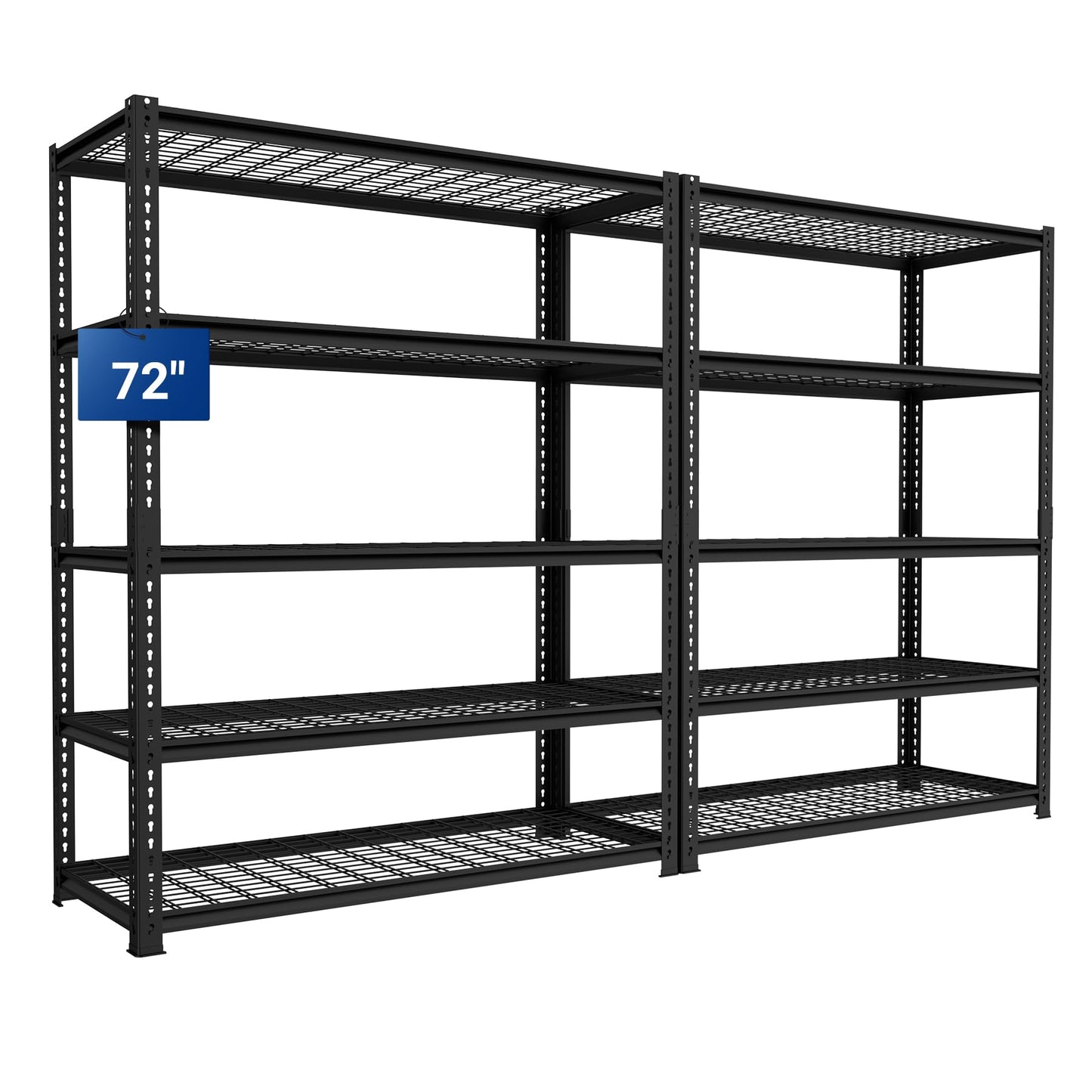 FLEXIMOUNTS Garage Shelving, Storage Racks and Shelving, Basement Storage Shelves, Garage Storage Shelves, 5-Tier Metal Shelf, 48" W x 24" D x 72" H, 2 Pack