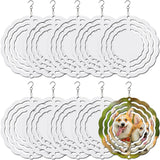10 pcs Sublimation Wind Spinner Blanks 3 Inch Round 3D Aluminum Sublimation Blanks Wind Spinners Bulk Hanging Wind Spinners DIY Crafts Sublimation Ornaments AiDiYGECO