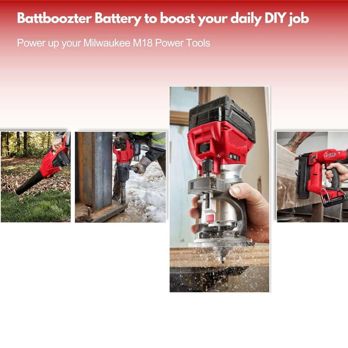 2 Pack 5.0Ah 18V Replacement Battery and Charger for Milwaukee M18 Lithium ion Battery, Compatible with Milwaukee M18 Cordless Power Tools 18V Lithium Battery 48-11-1850 48-11-1840 48-11-1860 Battboozter