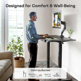 Marsail Electric Standing Desk with Drawer, 48 x 24 Electric Stand Up Desk, Ergonomic Adjustable Desk with Storage, Headphone/Bag Hooks, Computer Desk for Home & Office with Cable Management,Black Marsail