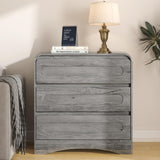 3 Drawer Dressers for Bedroom, 32" Wide Wood Storage Dresser & Chest of Drawers Organizer, Large Modern Dressers with 3 Drawer Storage Organizer for Bedroom Living Room Hallway Closet, Grey SOLACE FURNITURE